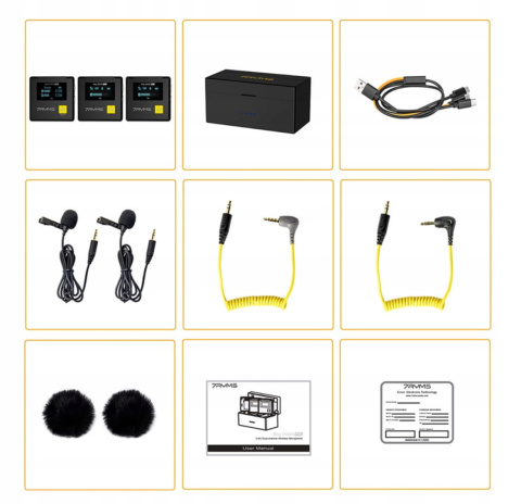 Bezprzewodowy zestaw mikrofonowy 7Ryms iRay DW20 PRO mini jack 3,5mm Bezprzewodowy zestaw mikrofonowy 7Ryms iRay DW20 PRO mini jack 3,5mm