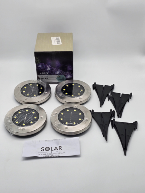 LAMPKI SOLARNE najazdowe gruntowe 8LED 4 sztuki ciepły biały LAMPKI SOLARNE najazdowe gruntowe 8LED 4 sztuki ciepły biały