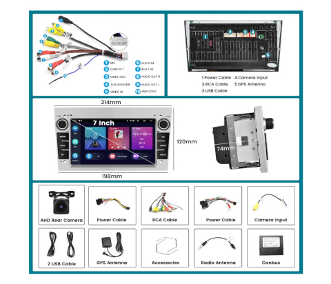 Radio samochodowe Hikity 2 kamera Android dla Opel Corsa Vivaro 7'' Radio samochodowe Hikity 2 kamera Android dla Opel Corsa Vivaro 7''