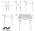 Aktive Camping Aluminiowy składany stół kempingowy 70x70x70cm.