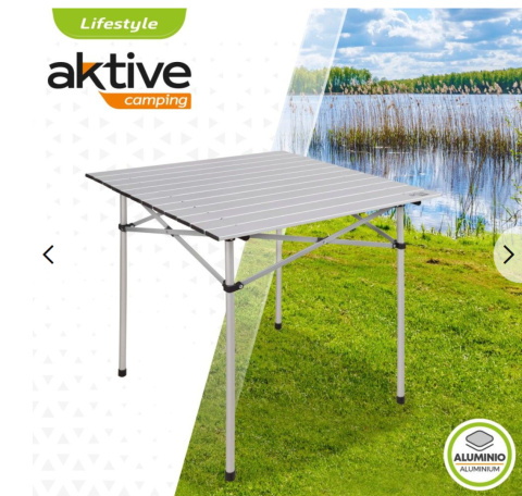 Aktive Camping Aluminiowy składany stół kempingowy 70x70x70cm. Aktive Camping Aluminiowy składany stół kempingowy 70x70x70cm.