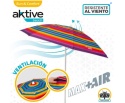 Parasol plażowy ogrodowy wiatroszczelny 200cm wielokolor paski Aktive