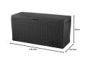 Skrzynia Ogrodowa Grafitowy 270 litrów 116,7 x 44,7 x 57cm Keter Comfy