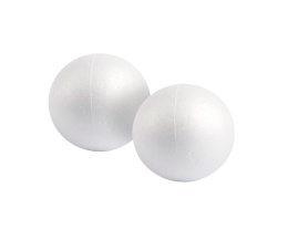 2 sztuki styropianowych kulek do majsterkowania,dekoracji, białe,15 cm