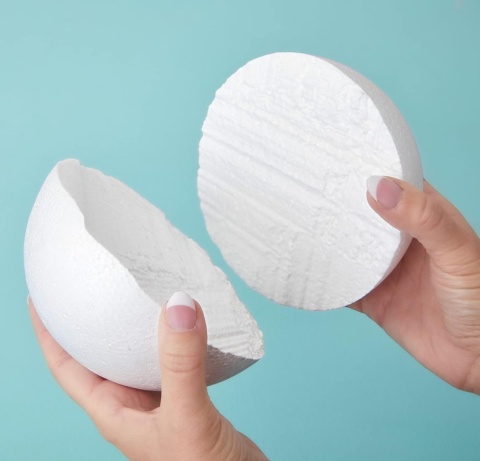 2 sztuki styropianowych kulek do majsterkowania,dekoracji, białe,15 cm