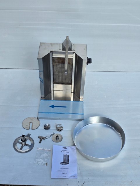 Kebab Grill Gazowy Gyros 1 Palnik Manualny do 10 kg Mięsa MAXIMA Kebab Grill Gazowy Gyros 1 Palnik Manualny do 10 kg Mięsa MAXIMA