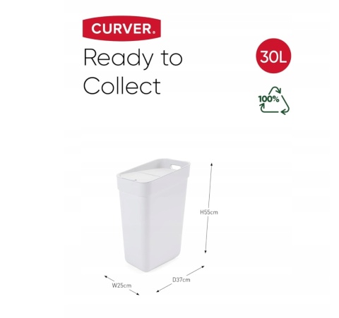 Kosz do segregacji śmieci Curver Ready To Collect modułowy 30 l biały Kosz do segregacji śmieci Curver Ready To Collect modułowy 30 l biały