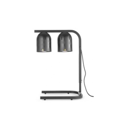 Lampa do podgrzewania potraw, czarna Bezodpryskowe żarówki w zestawie
