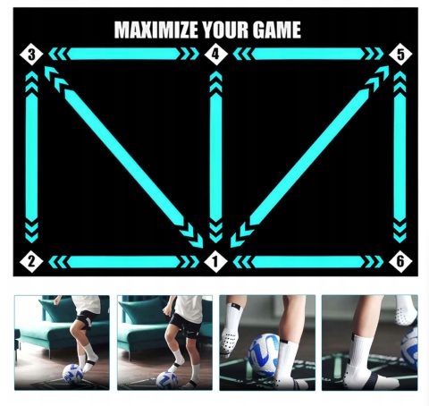 MATA DO TRENINGU piłkarskiego antypoślizgowa do domu wymiary 60X90 cm