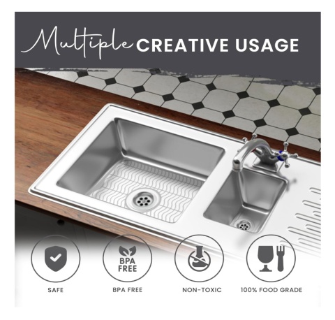 Mata ochronna zlewu KUCHENNEGO 2szt. plastikowa krata sztywna 30x28cm