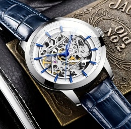 Zegarek PAGANI DESIGN PD-1638 Skeleton Blue Automatic 3ATM HARDLEX+BOX