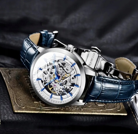 Zegarek PAGANI DESIGN PD-1638 Skeleton Blue Automatic 3ATM HARDLEX+BOX Zegarek PAGANI DESIGN PD-1638 Skeleton Blue Automatic 3ATM HARDLEX+BOX