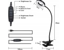 2 x Elastyczna lampa biurowa NOCNA do czytania USB 3 TRYBY ŚWIECENIA