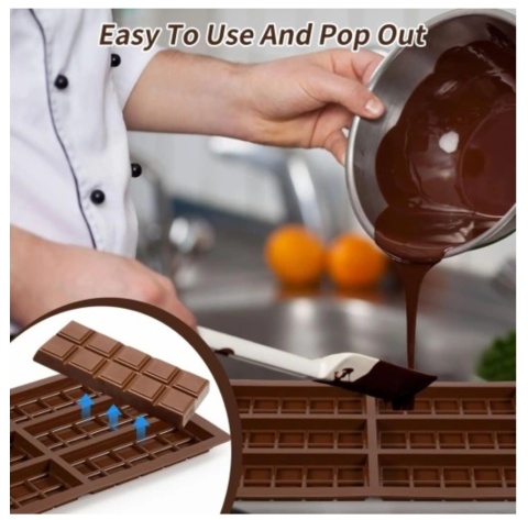 2 x forma silikonowa do Dubai Czekolada Głębokie Prostokątne 26x17cm