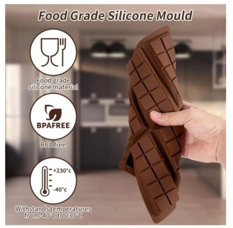 2 x forma silikonowa do Dubai Czekolada Głębokie Prostokątne 26x17cm