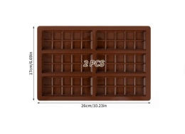 2 x forma silikonowa do Dubai Czekolada Głębokie Prostokątne 26x17cm