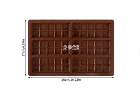 2 x forma silikonowa do Dubai Czekolada Głębokie Prostokątne 26x17cm