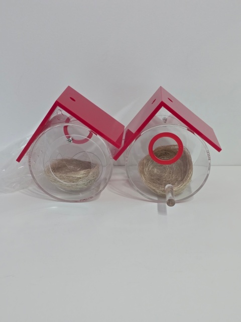 2x karmik dla ptaków z przylgą na okno szybę transparentny nowoczesny