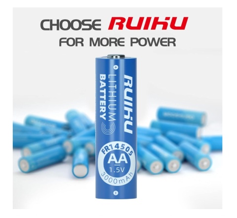 20 sztuk x Baterie litowe RUIHU AA litowo-żelaznych 1,5V 3000mAh