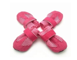 BUTY DLA PSA Wodoodporne Różowe Antypoślizgowe ZIMOWE na Rzep XL. 6cm.