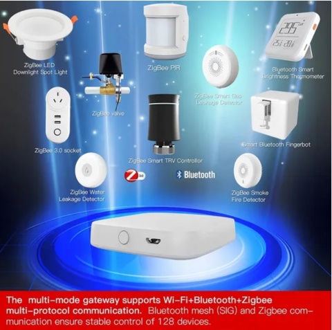 Bezprzewodowa inteligentna bramka ZIGBEE MULTIMODE biała WiFi MoesGo