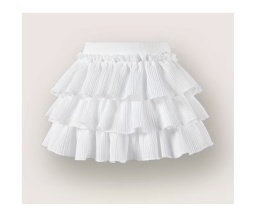 Biała elegancka mini spódniczka z falbanami Rozmiar M