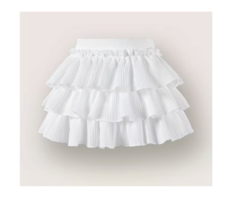 Biała elegancka mini spódniczka z falbanami Rozmiar M