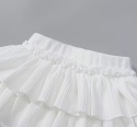 Biała elegancka mini spódniczka z falbanami Rozmiar M