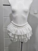Biała elegancka mini spódniczka z falbanami Rozmiar M