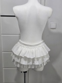 Biała elegancka mini spódniczka z falbanami Rozmiar M