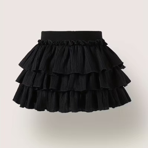 Czarna elegancka mini spódniczka z falbanami Rozmiar M