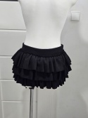 Czarna elegancka mini spódniczka z falbanami Rozmiar M