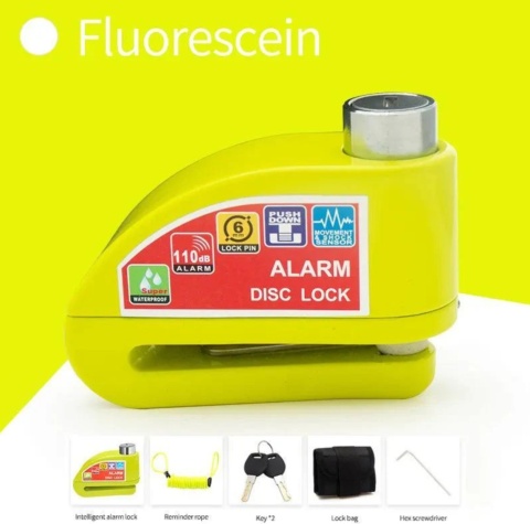 Blokada Tarczy Hamulcowej z Alarmem Do Motocykli i Rowerów Wodoodporna