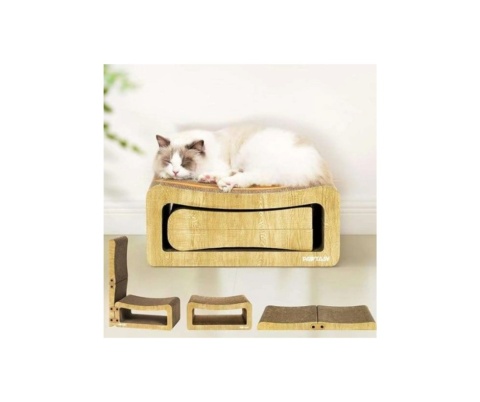 Drapak dla kota kartonowy do zabwy wielofukncyjne legowisko 43x18 cm