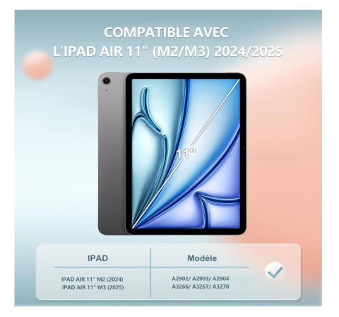 Etui czarne JADEMALL iPad Air 11 M2/M3 2025/2022 Odłączana Bluetooth