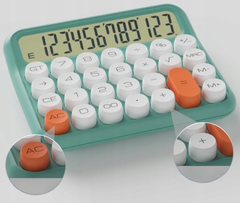 Kalkulator z Dużymi Cyframi Biurowy LCD Na Baterie kolor różowy