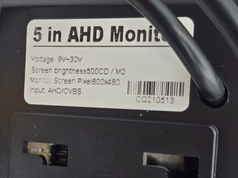 Kamera samochodowa + Monitor 4,3'' zasilaczem 12V, z 2 wejściami WIDEO