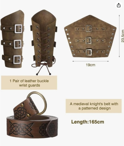 Kostium na karnawał strój Vikinga męski kostium pas 2x paski Roz.XL