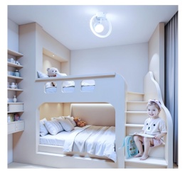 Kuwork Lampa sufitowa LED do sypialni o obrotie 90 stop. efekt gwiazd