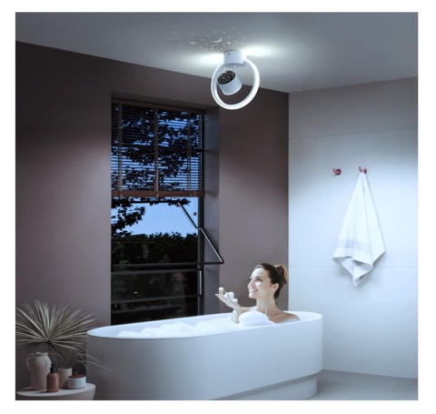 Kuwork Lampa sufitowa LED do sypialni o obrotie 90 stop. efekt gwiazd