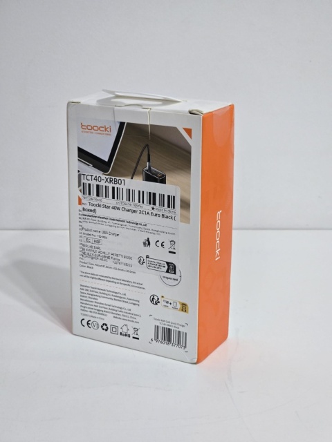 Ładowarka Toocki 40W GaN 1xUSB A i 2xUSB C Pd 3.0 Charger Type C QC4.0