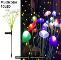 Lampa solarna ogrodowa wbijana grzybki kolorowe LED 10 grzybków czujnik zmierzchu