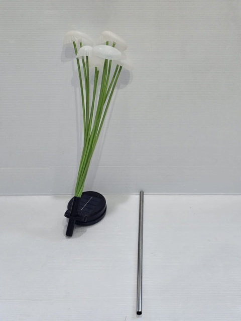 Lampa solarna ogrodowa wbijana grzybki kolorowe LED 10 grzybków czujnik zmierzchu