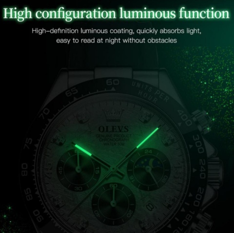 OLEVS topowy zegarek męski wielofunkcyjny kwarcowy Wysokiej klasy