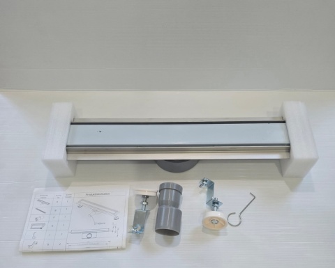 Odpływ Liniowy 50 PRO Stal Szczotkowana Niski Obrotowy