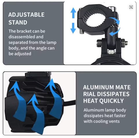 Para 100W reflektor motocyklowy światła przeciwmgielne Led dwukolorowy