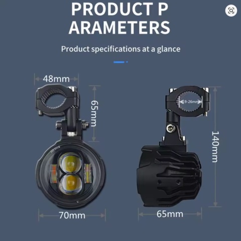 Para 100W reflektor motocyklowy światła przeciwmgielne Led dwukolorowy