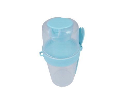 Pojemnik śniadaniowy widelec lunch box pojemnik na sałatkę NIEBIESKI