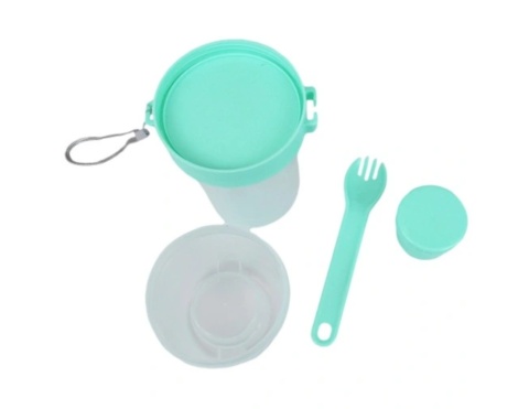 Pojemnik śniadaniowy widelec lunch box pojemnik na sałatkę BIAŁY