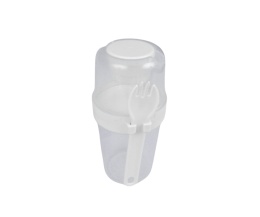 Pojemnik śniadaniowy widelec lunch box pojemnik na sałatkę BIAŁY